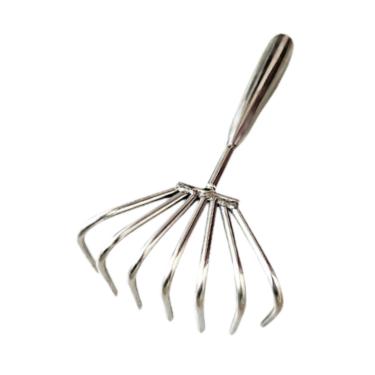 Imagem de Ｂｅｓｇａ Ancinho de garra para escavação de conchas de frutos do mar, ferramenta portátil para moluscos, ancinho de mão para soltar folhas, acessórios para , 7 Dentes 9cm