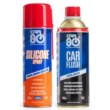Imagem de Kit Silicone Spray E Car Flush Limpa Motor Car80
