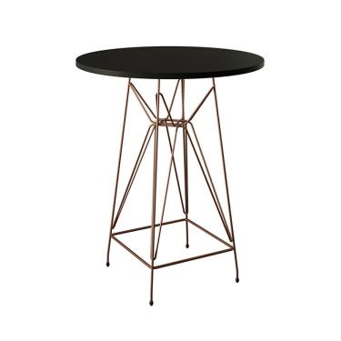Imagem de Mesa Bistrô Alta 60Cm Preta Base Ferro Cobre Cor: Preto