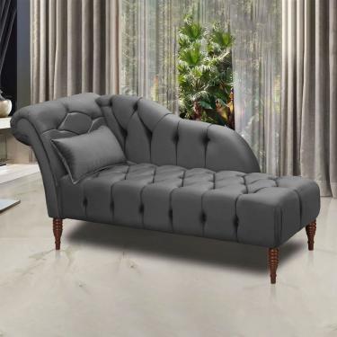 Imagem de Chaise Longue Divã Montreal Veludo 160cm Speciale Home Chumbo