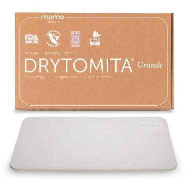 Imagem de Momo Lifestyle Tapete para Banheiro de Terra Diatomácea Drytomita, Seca Rápido para Saída de Box, Antiderrapante (Cinza Linho, 80 x 50 cm)