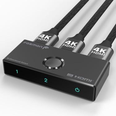 Imagem de Fosmon Switch Hdmi 4K A 60 Hz, Bidirecional, 1 Entrada E 2 Saídas, Seletor Divisor De Alta Velocidade 18 Gbps Compatível Com Ps5, Ps4, Xbox, Roku, Apple Tv Fire Stick