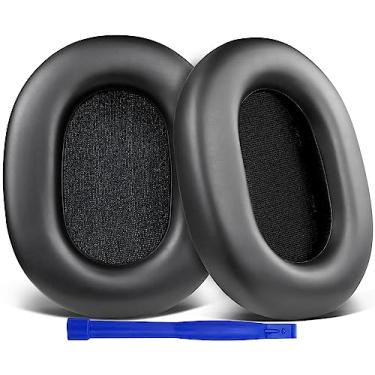 Imagem de SOULWIT Almofadas De Substituição Couro Proteico Para Fones Ouvido Sony Wh-1000Xm5 (Wh1000Xm5) Com Cancelamento Ruído, Auriculares Isolamento Espuma Viscoelástica, Espessura Adicional - Preto