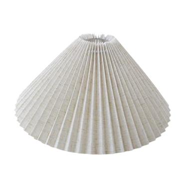 Imagem de Fenteer Abajur de mesa plissado para substituição de abajur de chão para sala de jantar, Linho