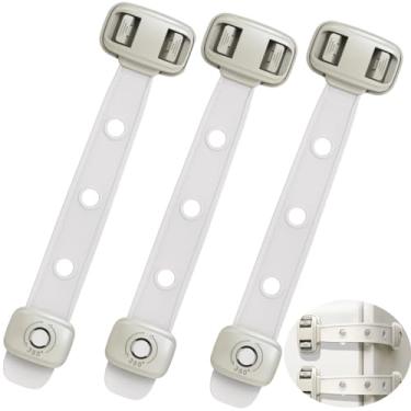 Imagem de iLulala Travas De Segurança Para Geladeira, 3 Ajustáveis Porta Trava Armário À Prova Balas Com Adesivos 3M Fortes Armários E Gavetas, Assentos Vaso Sanitário Multiuso Móveis Fornos.