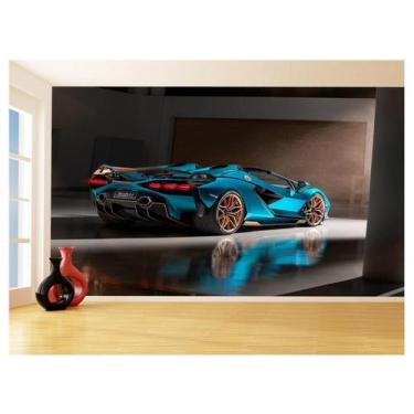 Imagem de Papel De Parede 3D Carro Lamborghini V12 Sian 3,5M Car213 - Você Decor