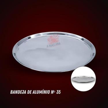 Imagem de Bandeja de alumínio 35 cm multiuso bar garçom bares restaurante - UAI 