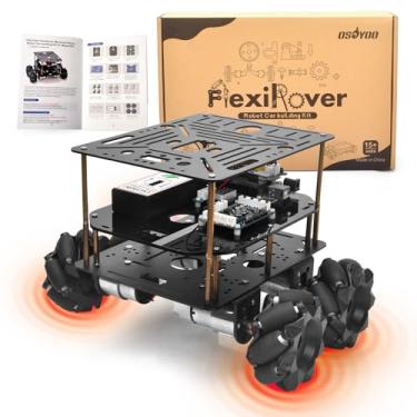 Imagem de OSOYOO FlexiRover Robot Car Kit for Arduino Mega2560 with WiFi Expansion Board – 520 Motors, Mecanum Wheels, 4-Wheel Drive Motor Board, Battery & Charger, Customizable Chassis for Advanced Robotics