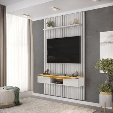 Imagem de Painel Suspenso Ripado Seko TV 55" Portas Basculantes Borda Chanfrada 