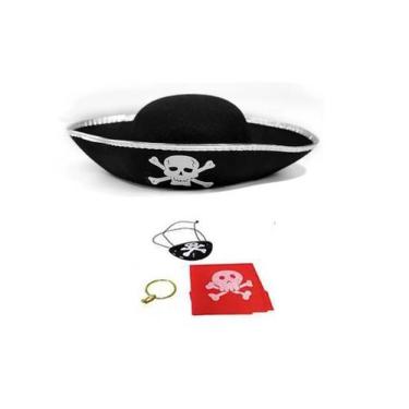 Imagem de Fantasia de pirata 4 peças prata halloween festas - MC Presentes