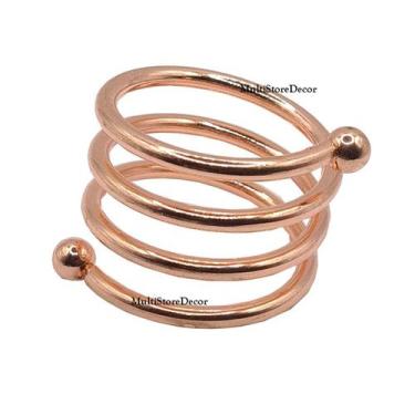 Imagem de KIT 04 Argola Porta Guardanapo Anel Espiral Rose Gold Metal Luxo Mesa 