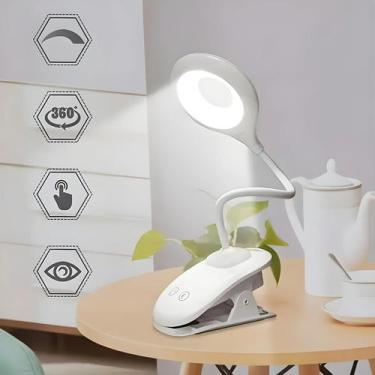 Imagem de Lâmpada De Mesa Com Braçadeira LED Recarregável 22 LEDs Luz De Leitura