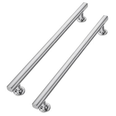 Imagem de CABDM 203 mm (8 pol.) Pacote com 10 alças de liga de zinco cromadas polidas, puxador de armário simples moderno, puxador de guarda-roupa, penteadeira, puxador para móveis