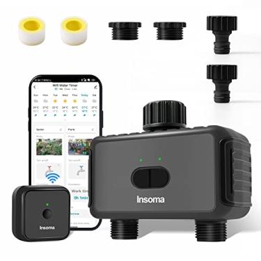 Imagem de Temporizador de água WiFi para mangueiras de jardim, sistema de irrigação por gotejamento de 2 zonas para irrigação de jardim