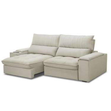 Imagem de Sofá 4 Lugares Retrátil e Reclinável 280cm Bipartido Molas ENSACADAS R