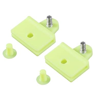 Imagem de VekAuto 2 peças de clipe de retenção de canal de vidro para porta de janela, 4,9 cm x 4,2 cm x 1,2 cm x 1,3 cm clipe de faixa universal para carro, caminhão, van, plástico durável amarelo