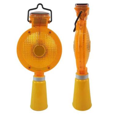 Imagem de Sinalizador Solar Viário para Cone Automático Sinalização Obra Luz Sol