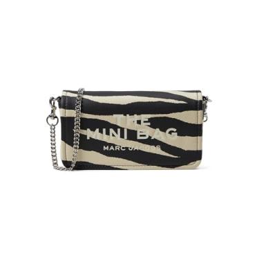 Imagem de Marc Jacobs Mini bolsa com corrente de couro zebra, preta/branca, Preto/branco, One Size