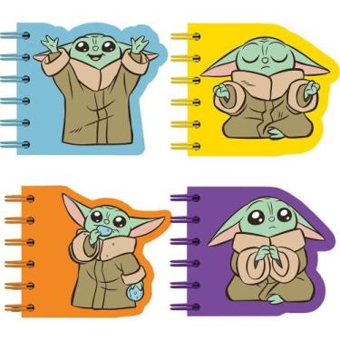 Imagem de Caderneta Espiral Capa Dura Grogu STAR WARS 60 Folhas Recortado (pacot