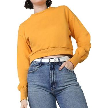Imagem de Blusa Feminina Lunender Moletom Básica Cropped - 00083-Feminino