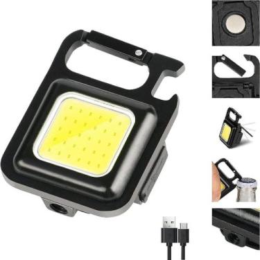 Imagem de Mini Lanterna COB LED Multifuncional Abridor Imã Recarregável USB - LS