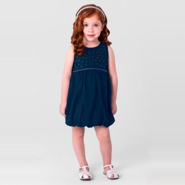 Imagem de Vestido Infantil Menina Balonê Azul Mundi