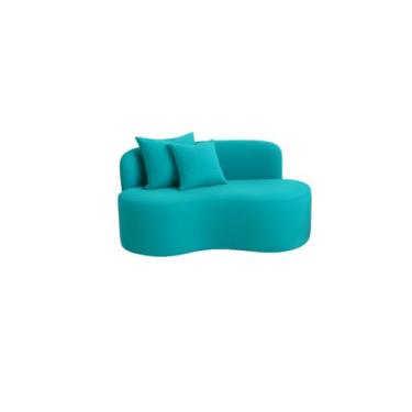 Imagem de Sofá Decorativo Curvo Orgânico Nature Gaia Veludo - Montanaris Decor (Azul Turquesa)