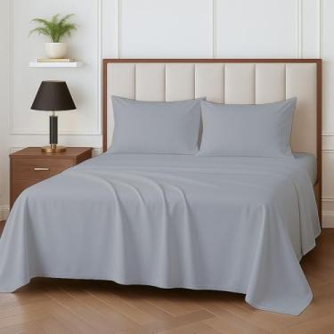 Imagem de Rajlinen Jogo de lençol solteiro – roupa de cama de luxo ultramacia, luxuoso conjunto de lençóis de microfibra, resistente a rugas, lençol com elástico profundo de 38 cm, refrescante e respirável