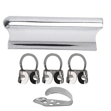 Imagem de QANYEGN Picaretas de bastão de barra de guitarra, barra de tom de aço de metal, acessórios de instrumentos sólidos de metal de aço inoxidável (Silver)