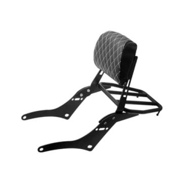 Imagem de Generic Assento de passageiro traseiro removível para motocicleta Sissy Bar, encosto de passageiro de metal e suporte de carga, Grade