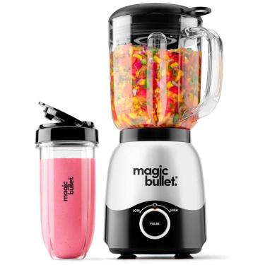 Imagem de Liquidificador de Bancada com Capacidade de 1,4L, Copo para Viagem e Lâmina de Aço Inoxidável, 110V 600W, magic bullet, Prata