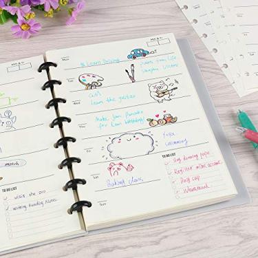 Imagem de Papel de refil de disco de águia, núcleo interno, refil de planejador, papel para cadernos de tamanho juvenil com discos, cadernos de arco, 8 furos perfurados, 30 folhas, 21,5 x 14 cm, Weekly Planner