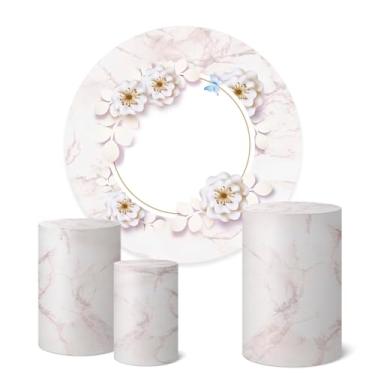 Imagem de Trio Capas Cilindro + Painel Redondo 1,50m Flores (Flores K1FLS046)