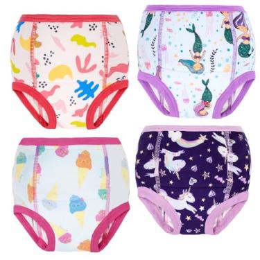 Imagem de MOEMOE BABY Roupa íntima de treinamento absorvente de algodão para meninos e meninas de 2 a 9 anos, Rosa - meninas, 2 Anos