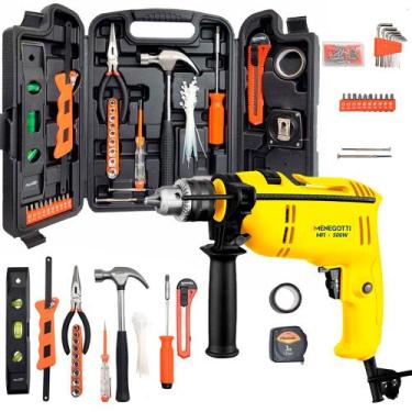 Imagem de Furadeira de Impacto Profissional 500W Mandril 13mm Menegotti Com Jogo