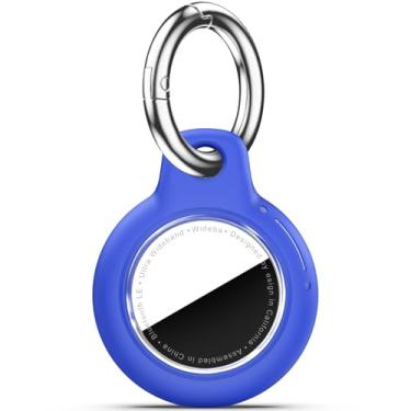 Imagem de Wowwat Suporte de Airtags à prova d'água com chaveiro Apple AirTags, capa rígida de PC Air Tag, suporte de etiqueta de ar antiarranhões e choques, chaveiros e chaveiros masculinos e femininos, para