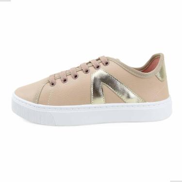 Imagem de Tênis Feminino Detalhes Dourado Leve Moderno 1190-Feminino