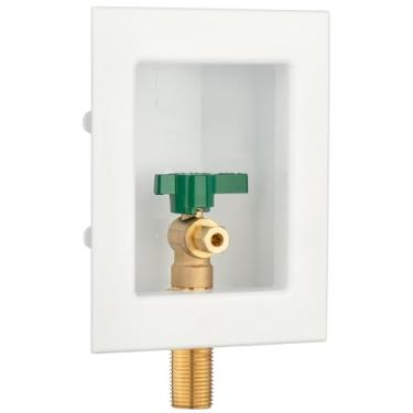 Imagem de Lidertik (1 Pacote) 1/2 Npt Polegada Rosca Ou Suor Pré-Montado Máquina de Gelo Válvula de Saída Caixa 1/4 Polegada Recesso Refrigerador Linha de Água Caixa de Parede com Válvula de Corte Li-Zbqh-510