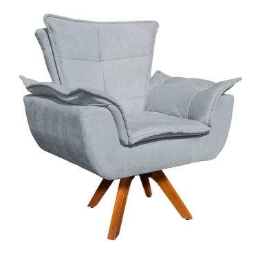 Imagem de Poltrona Giratória Opala Suede Cinza Mm30