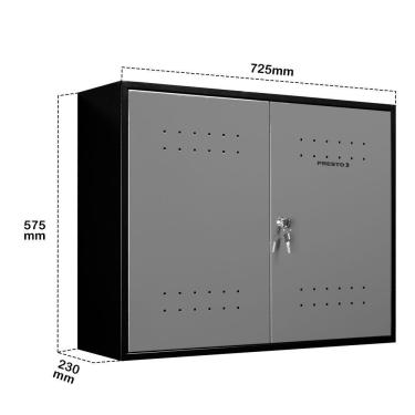Imagem de Armário Aéreo Para Ferramentas ábile Dark Presto Aço 72,5cm Suspenso Chave Oficina Preto Cinza