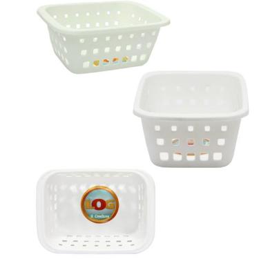 Imagem de 4 Cestos plásticos multiuso pequenos para armazenar maquiagens, prende