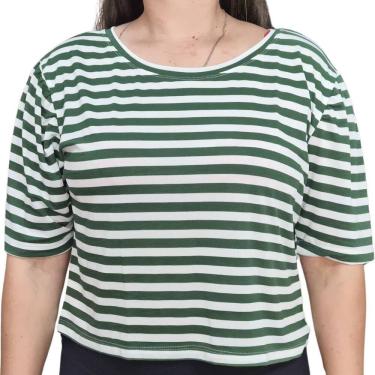 Imagem de Blusa Feminina Malha Listrada Marcia Piovan Plus Size