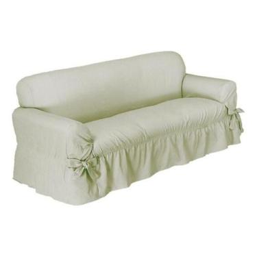 Imagem de Capa De Sofá 3 Lugares Avulso Gorgurão Maquinetado - Cáqui - Campari