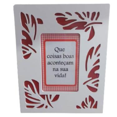 Imagem de Porta Retrato Lembranças Flores Vazado MDF Branco Foto 10x15 - YES