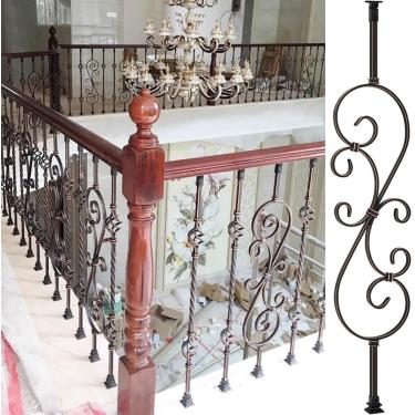 Imagem de Escada De Ferro Forjado De Bronze Balaustrados, Pacote De 1/4/5/8/10/15/20/25/30 Balaústres Decorativos Para Deck, Varanda Frontal, Degraus Externos