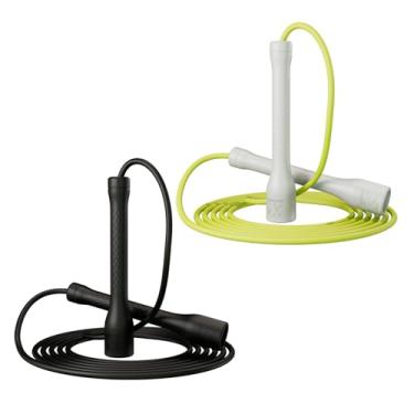 Imagem de MOGOLD Corda de pular para treino, corda de PVC de 5 mm, comprimento ajustável com alças inquebráveis, ideal para atletas iniciantes e avançados, fitness, cardio e boxe