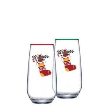 Imagem de Ruvolo, Copo de Vidro Emerald Long Drink Christmas 2pcs, 450ml