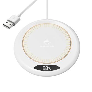 Imagem de Rrlihjgu Copo de café Aquecedor - 3 níveis de temperatura caneca que quente 20w - dispositivo de aquecimento de xícara elétrica para beber leite de leite de cozinha mesa de barra de vela de