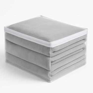 Imagem de ‌Kit 3 Sacos Organizadores para Closet - Impermeáveis e Antipoeira, Ideal para Edredom, Cobertor e Roupas de Inverno, com Zíper Vedado