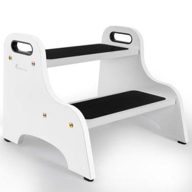 Imagem de Banqueta StrongTek Wood 2 Step para crianças, capacidade de 300 libras